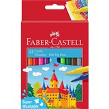 FABERCASTELL CASTLE FELTTIP COLOUR MARKERS ASSORTED PACK 24