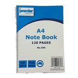 PREMIER SPIRAL NOTEBOOK 120 PAGES 80GSM A4 BLUE