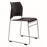 BURO MAXIM SLED BASE CHAIR WITH REFLECTIVE SILVER FRAME BLACK PU