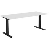 OLG AGILE FIXED HEIGHT INDIVIDUAL DESK WORKSTATION BLACK FRAME 1800MM X 750MM WHITE TOP