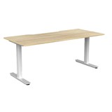 OLG AGILE FIXED HEIGHT INDIVIDUAL DESK WORKSTATION WHITE FRAME 1800MM X 750MM NEW OAK RAVINE TOP
