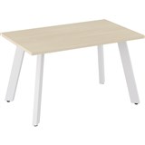 OLG FLARE TABLE 4 LEG WHITE FRAME 1200 X 750MM NORDIC MAPLE