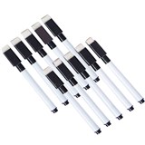 CREATIVE KIDS WRITE N WIPE MARKERS WITH ERASER TIP BLACK PACK 10