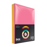 OPTIX PAPER 80GSM A4 ASSORTED FLOURO COLOURS PACK 200