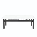 BURO SYNTRA HEIGHT ADJUSTABLE WHITE DESK BACK TO BACK 1800 X 750MM BLACK FRAME